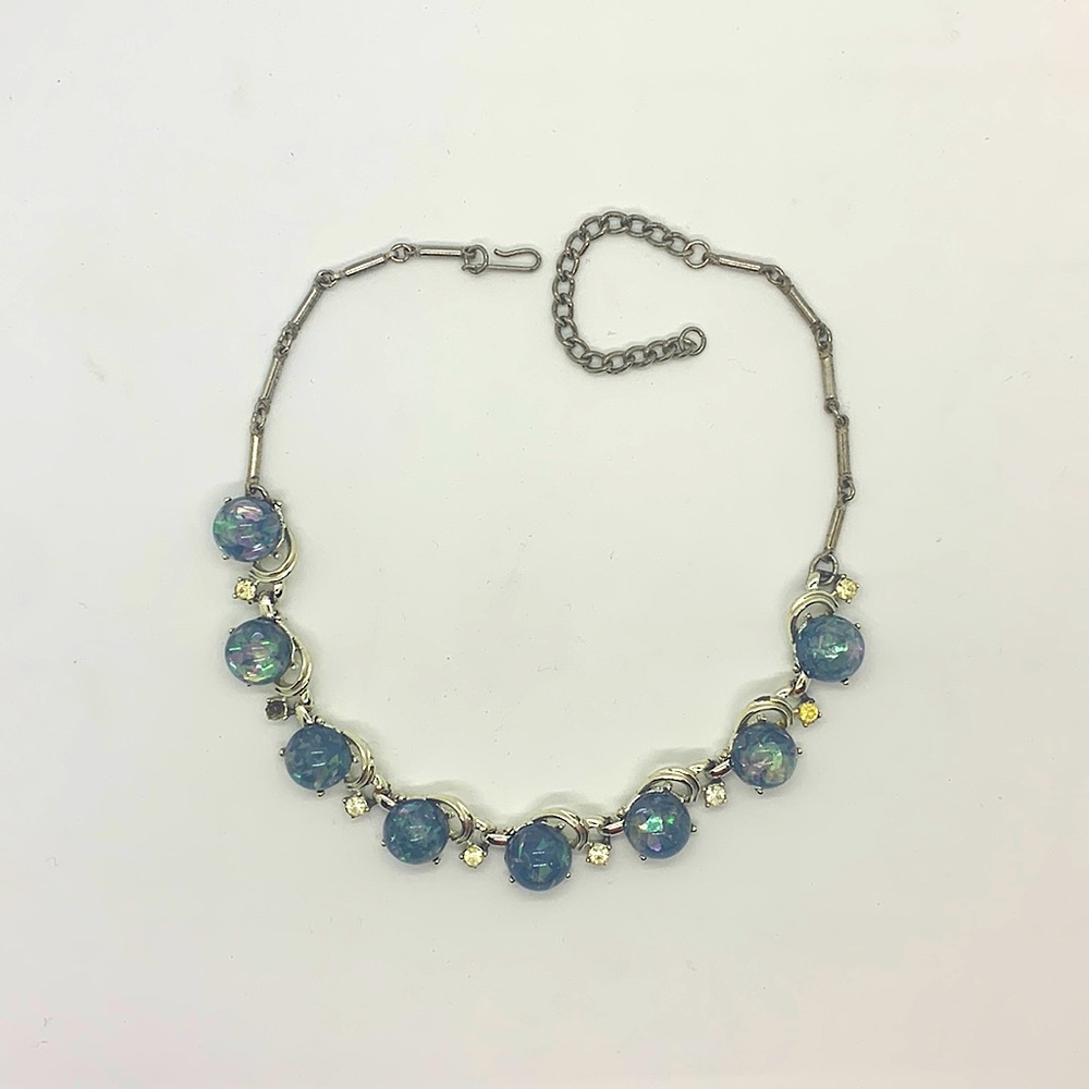 Vintage blue acrylic choker